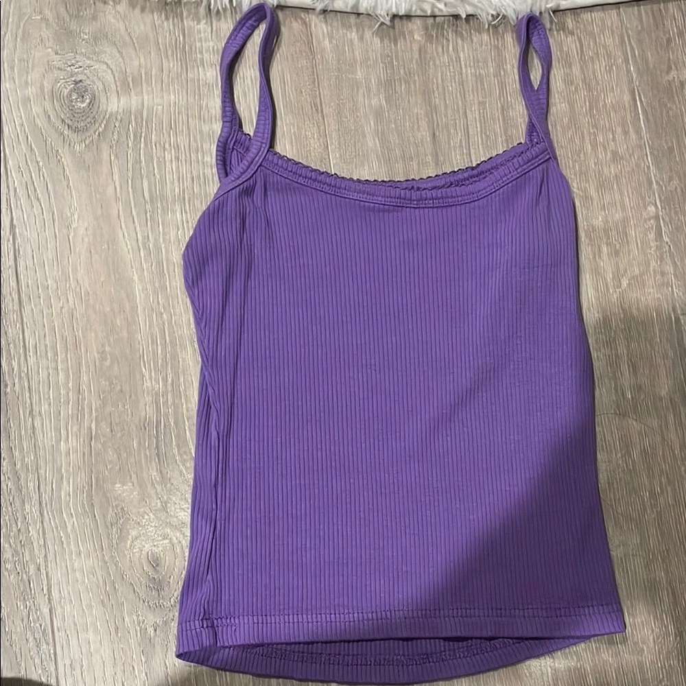 Purple Ribbed Women's Top